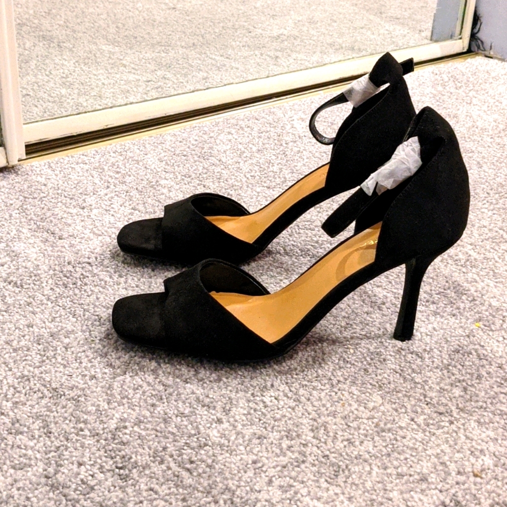 Black Open Toe Heels